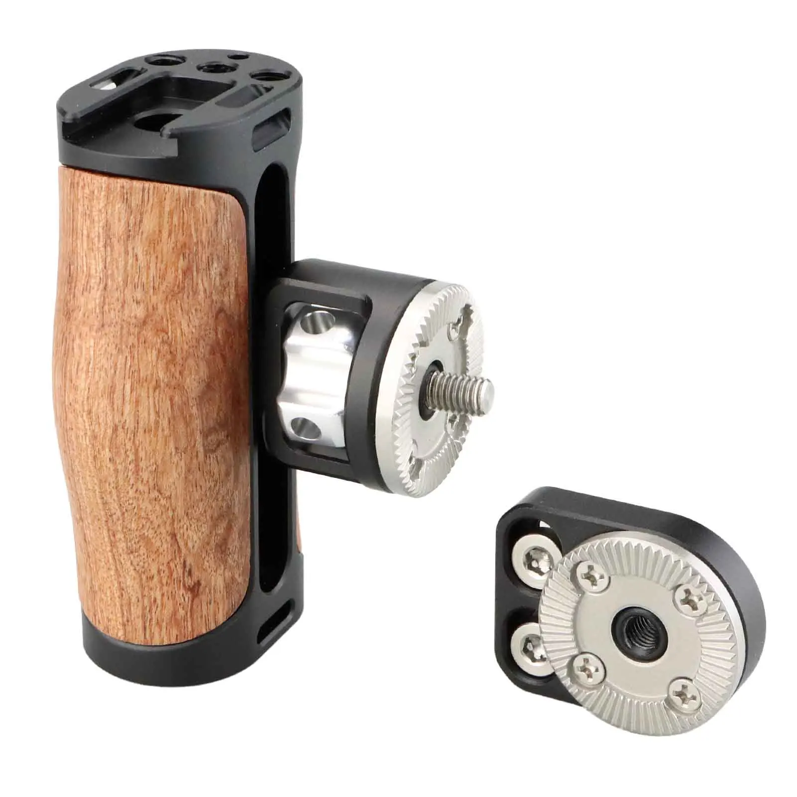 MAGICRIG Mini Wooden Rosette Side Handle with ARRI Rosette Mount Adapter , for DSLR Camera Cage / Rosette Extension Arm -341