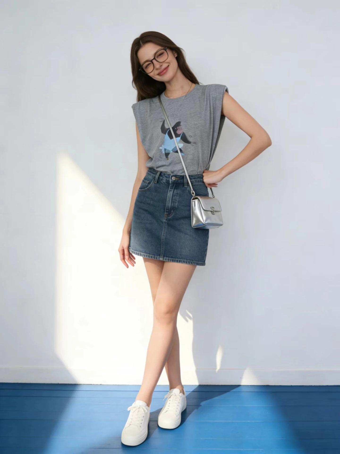 HUAAPPUW Pure Cotton Shoulder Padded round Neck Sleeveless T-Shirt Casual Loose Fit Summer New Style Grey Versatile Vest for ...
