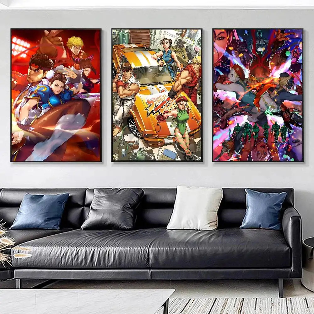 Classic Arcade Game S-Street F-Fighters Posters HD Print Vintage Wall Art Decor for Home Study Room