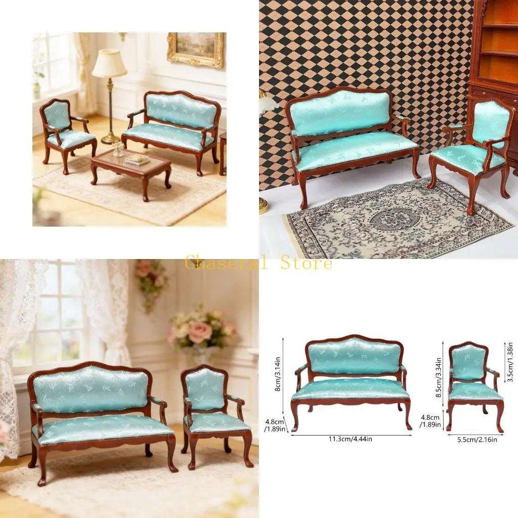 

E7CE Simulation Couch Model Figure 1:12 Doll House Accessories Miniature Sofa Figurine