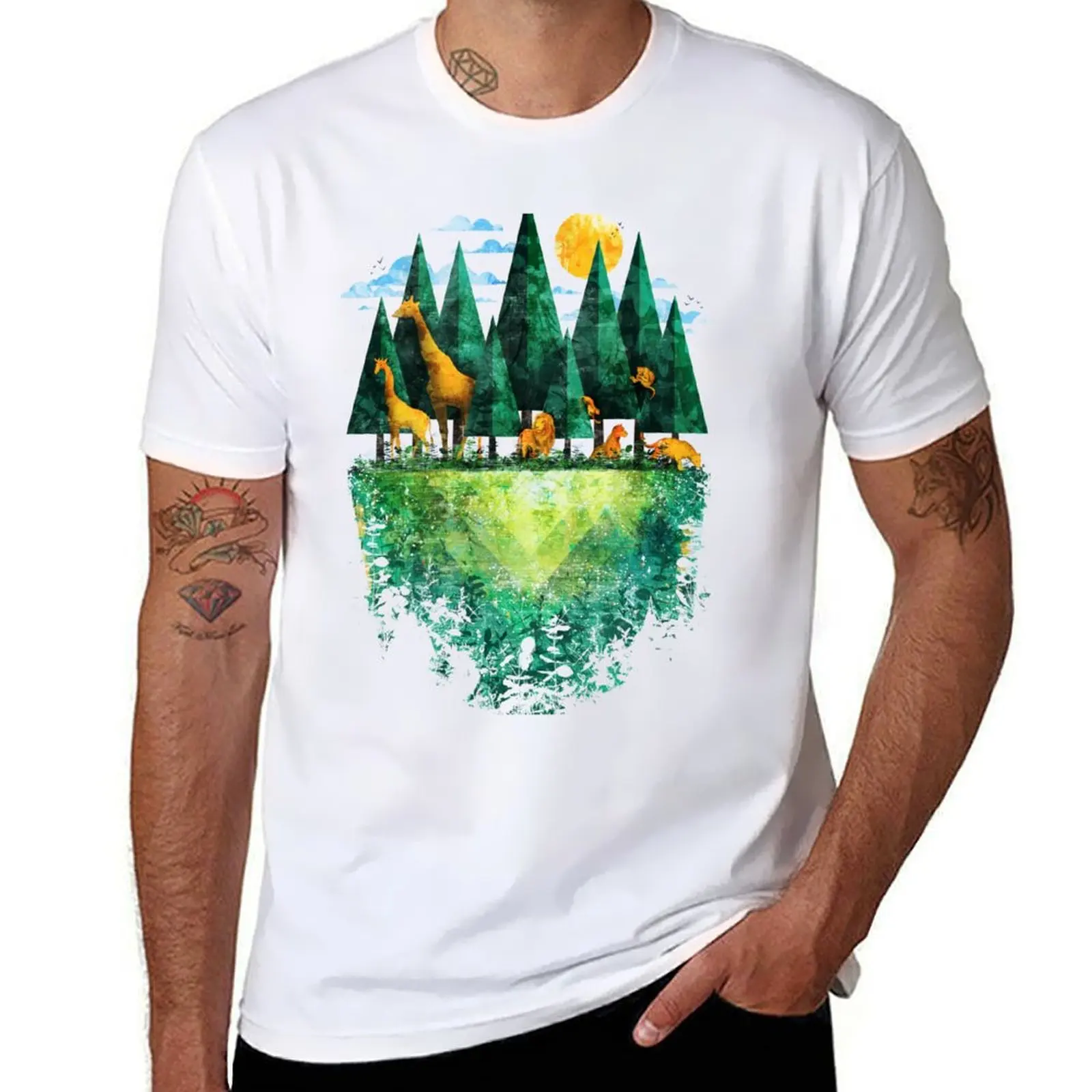 

Geo Forest T-Shirt t shirt man cotton man t shirts high quality luxury brand T-Shirt
