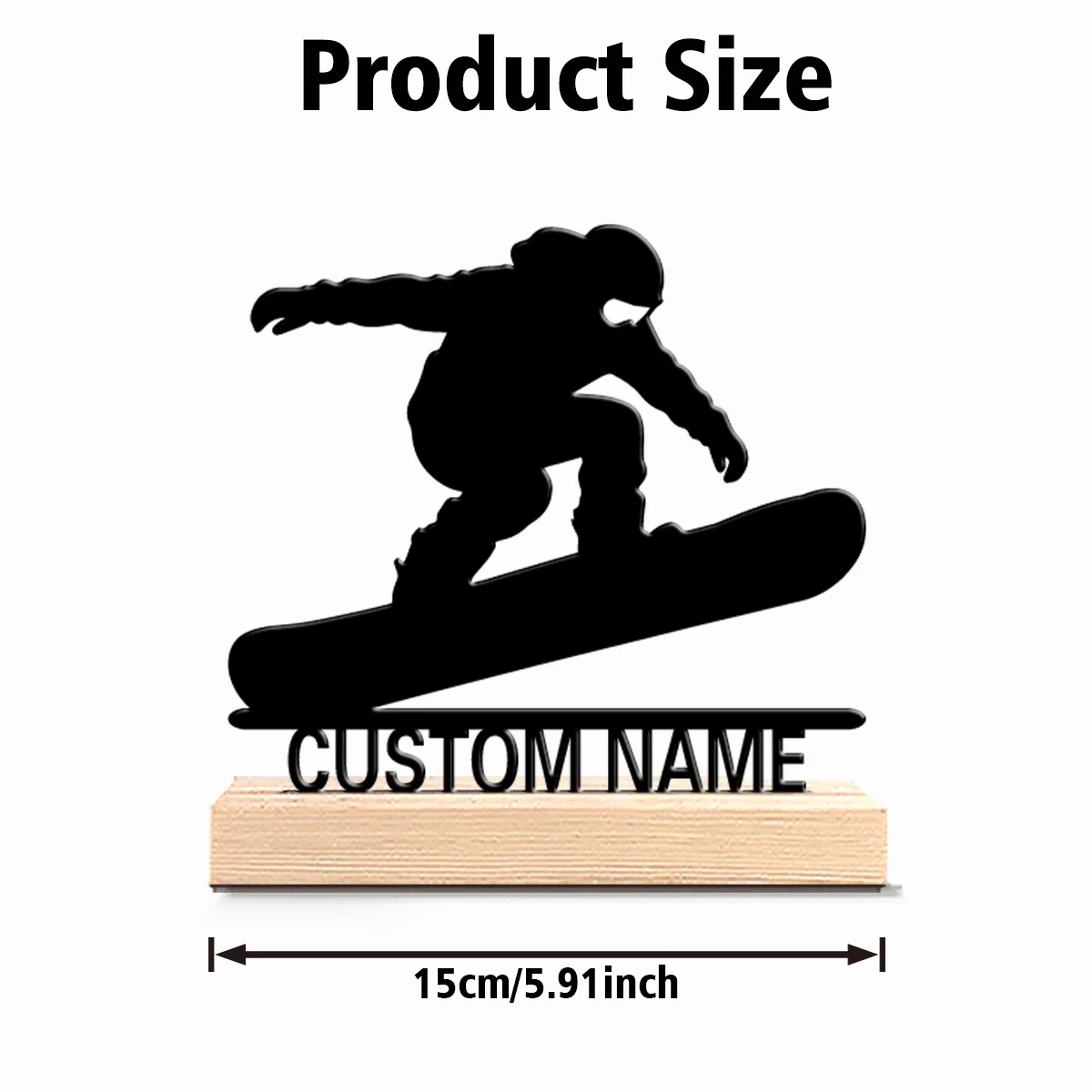 1pc Fashion Personalized Custom skier Metal Statues With Wooden Base Tabletop Decoration Suitable for winter sports decoration,