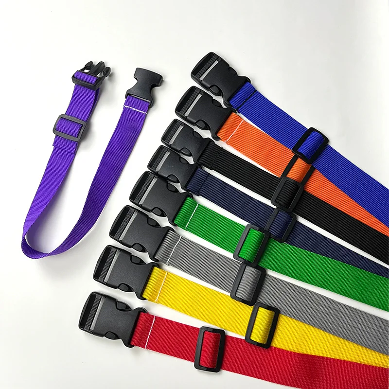 Sangle de ceinture à cils en Nylon noir Durable, attache de chargement pour bagages, avec boucle à came, Kits de voyage, outil de Camping en plein air