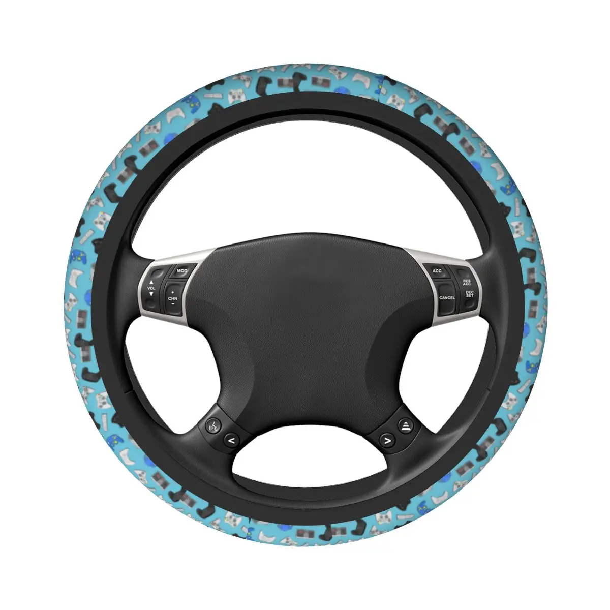 Car Steering Wheel Cover Game Pattern Video Controller Gadgets Braid On The Steering Wheel Cover Car-styling Car Accessories