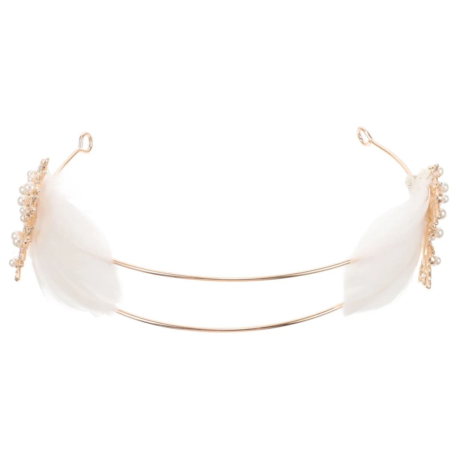 

Plume Hairband for Women Bridal Metal Headpiece Wedding Hair Accessory Decoration Perfect for Photoshoot Evening Party