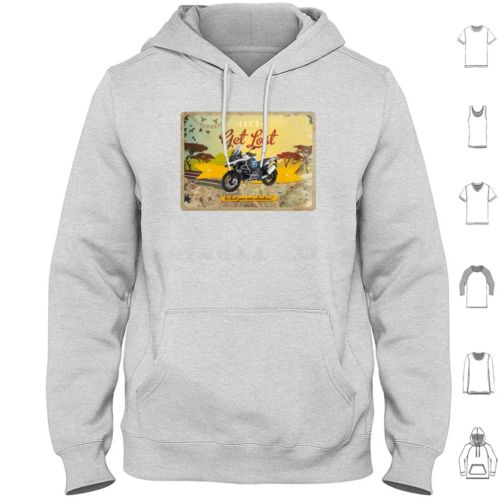 1200 Gs R1250gs Motorcycle Get Lost T-Shirt Hoodies Long Sleeve R1200gs R1200gs 1200gs Motorcycle Adventure Bike Boxer