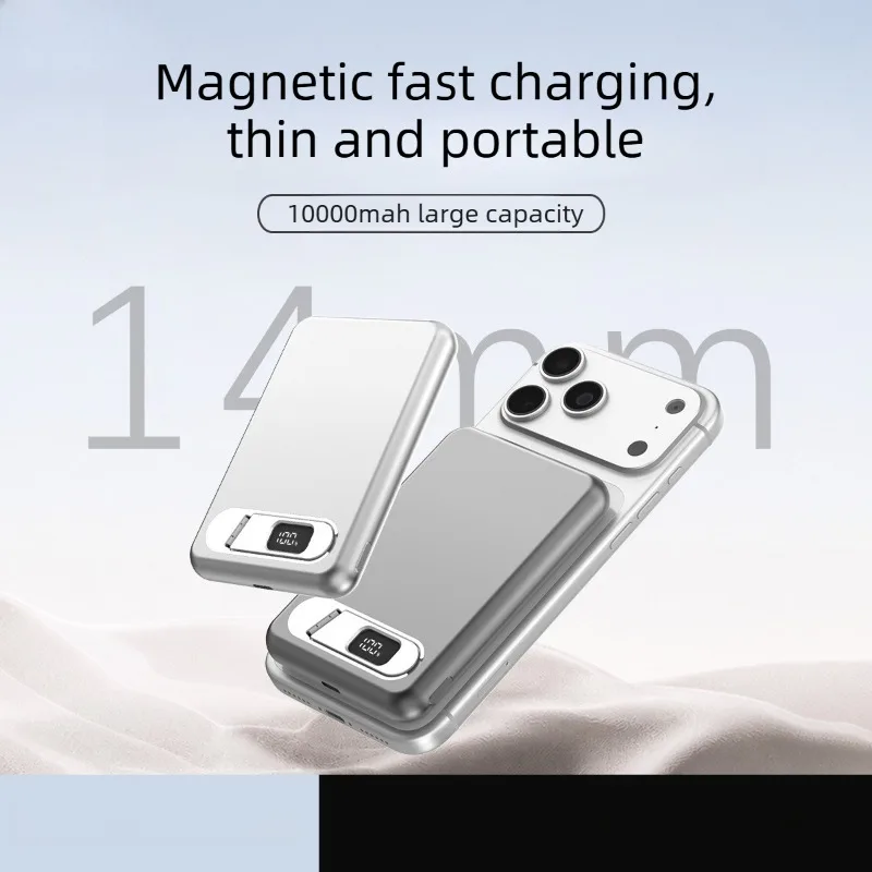 10000mAh Magnetic Wireless Power Bank 20W Wired 15W Wireless PowerBank Slim Alloy Portable Charger for iPhone Android