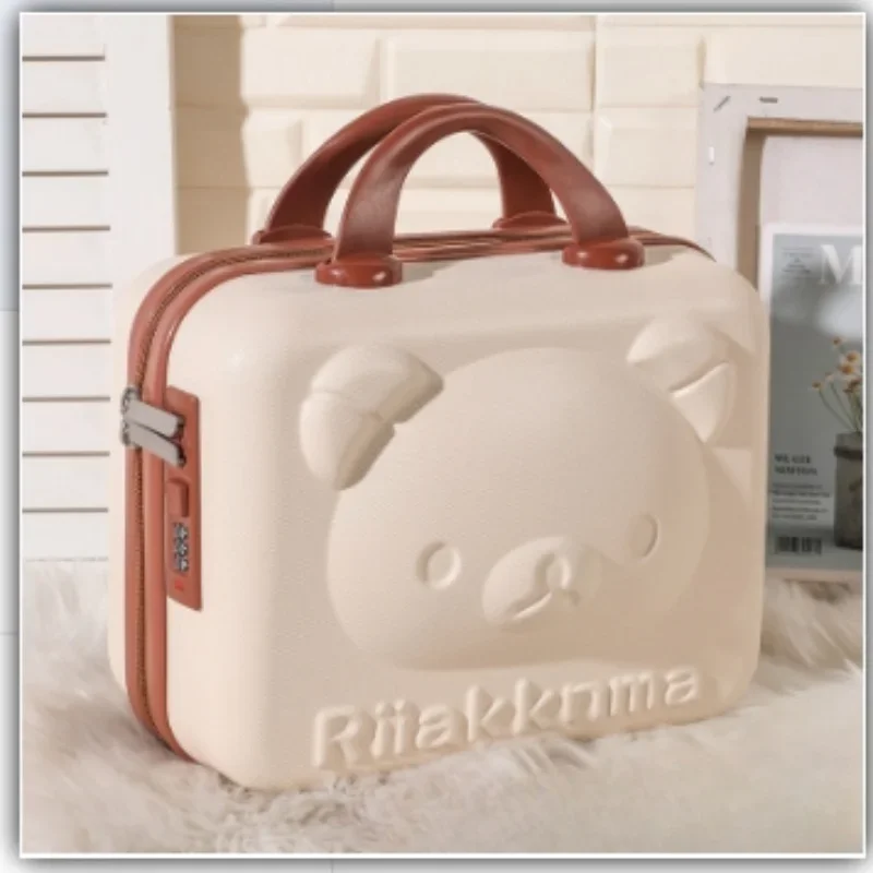 16 Inches Little Bear Handheld Luggage Password Lock Box Cartoon Travel Box Companion Gift Storage Makeup Small Box Bag