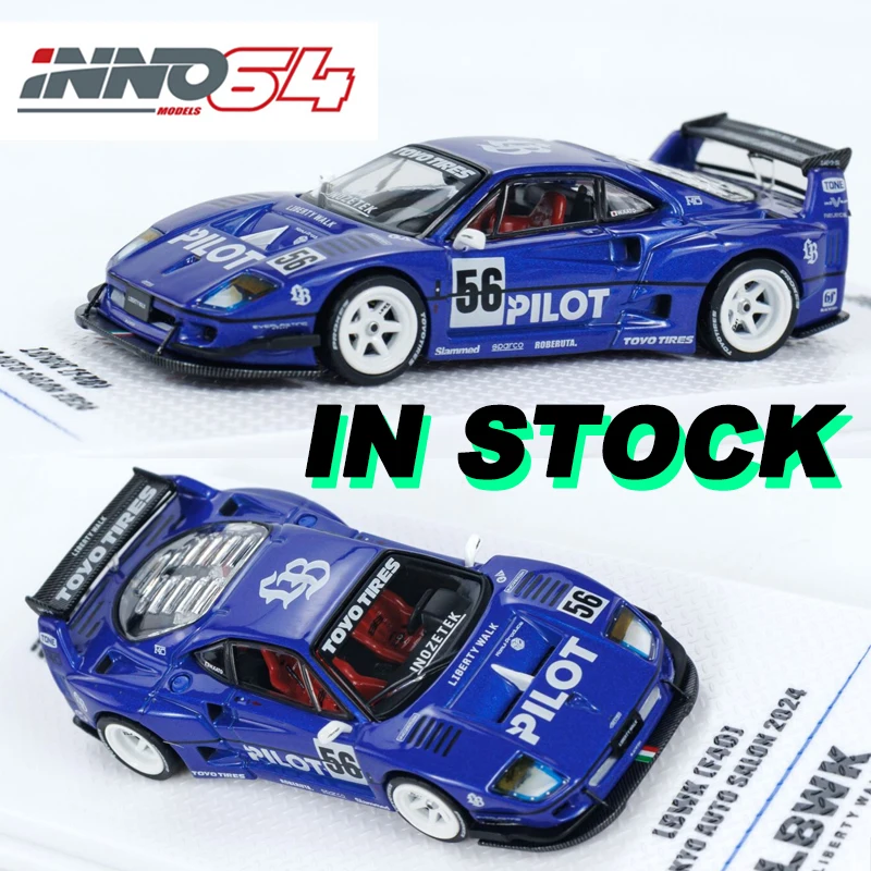 INNO 1:64 LBWK Blue F40 Tokyo Auto Salon 2024 alloy car model