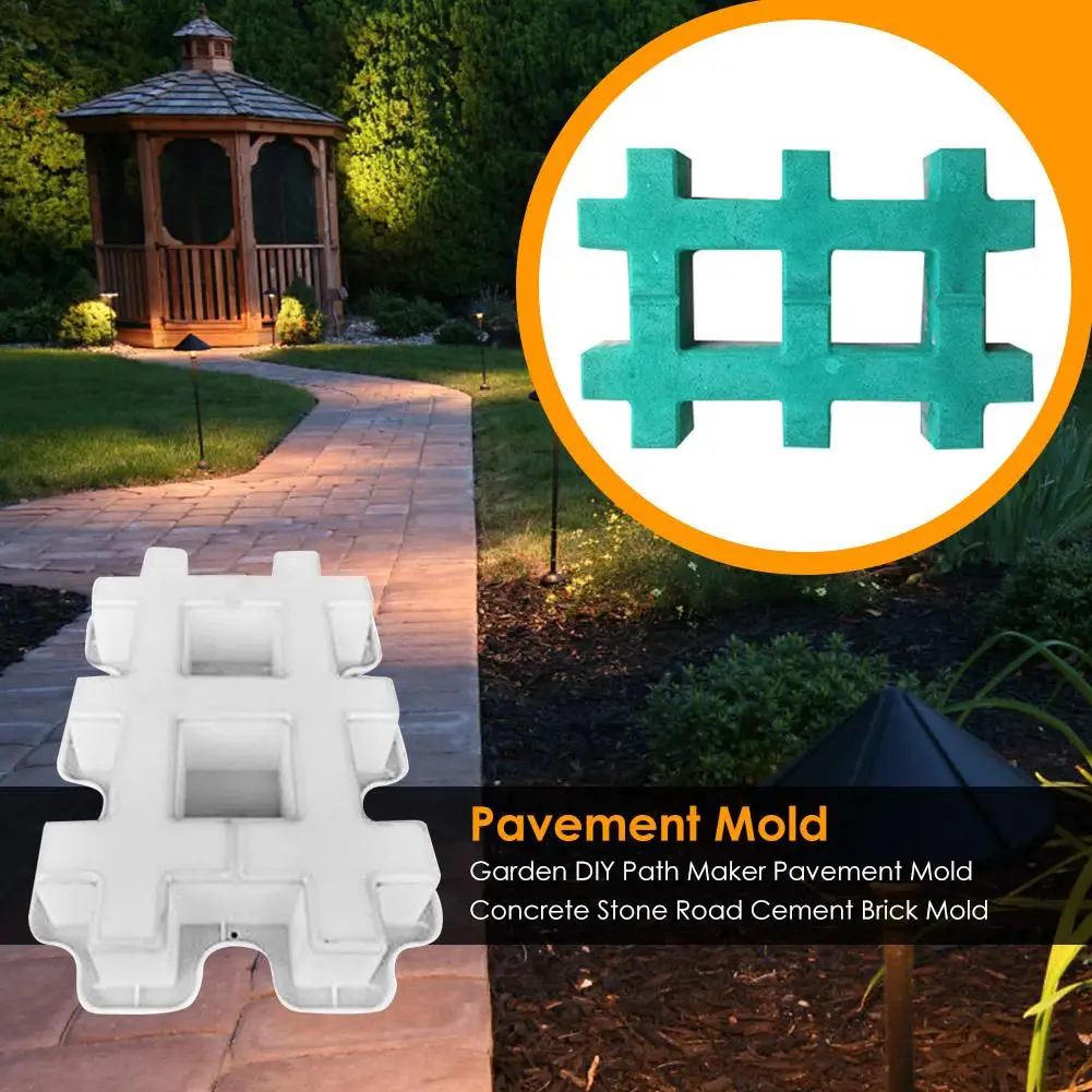 Garden Pavement  DIY Walking Road Pathway Cement Brick Stone Concrete Mould