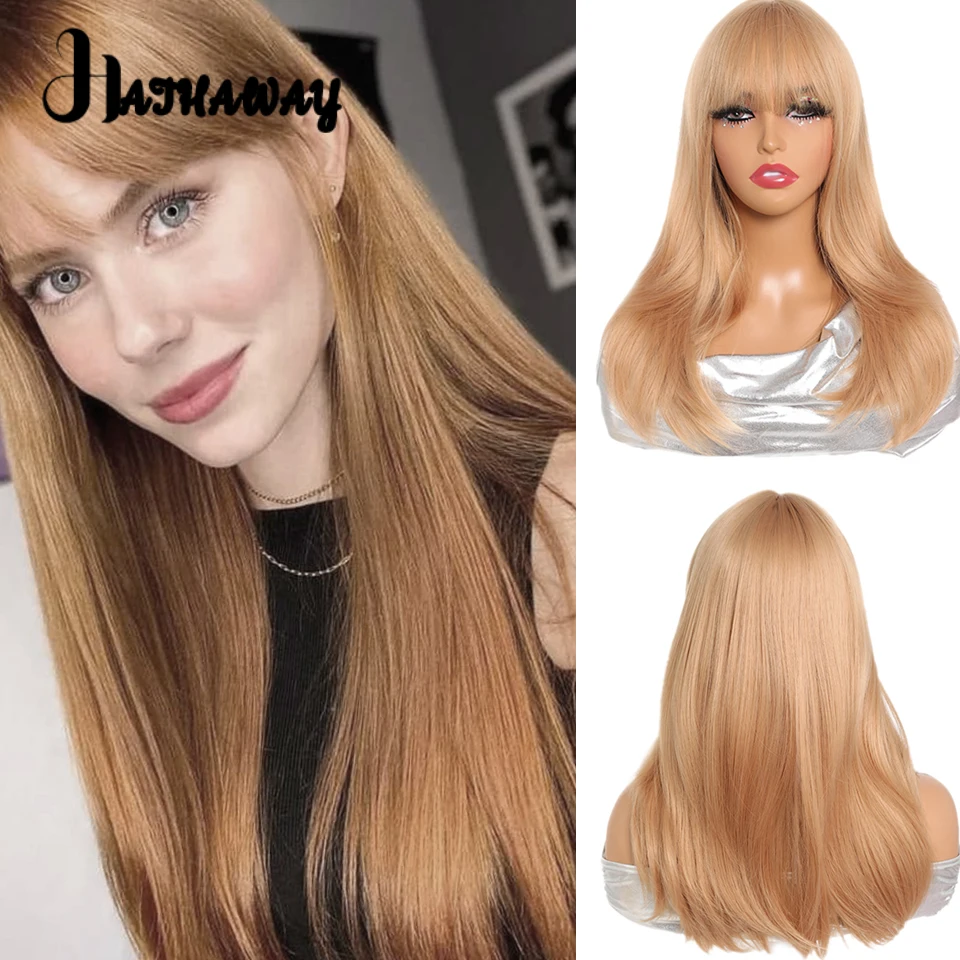 Synthetic Wig Split Bangs Clavicle Hair Headgear Female Fluffy Smooth Bangs Wig Daily Wear