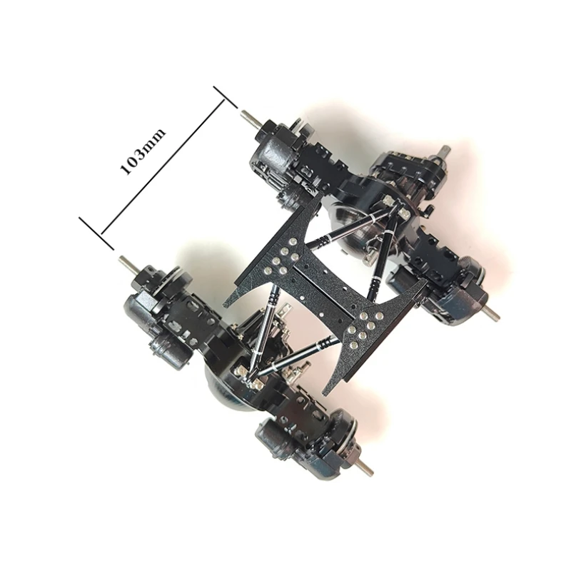 Double Crossbeam Rear Suspension Mid Mounted Axle V-rod Axle Center Bracket for Tamiya 1/14 RC Truck Scania MAN Benz Volvo Parts