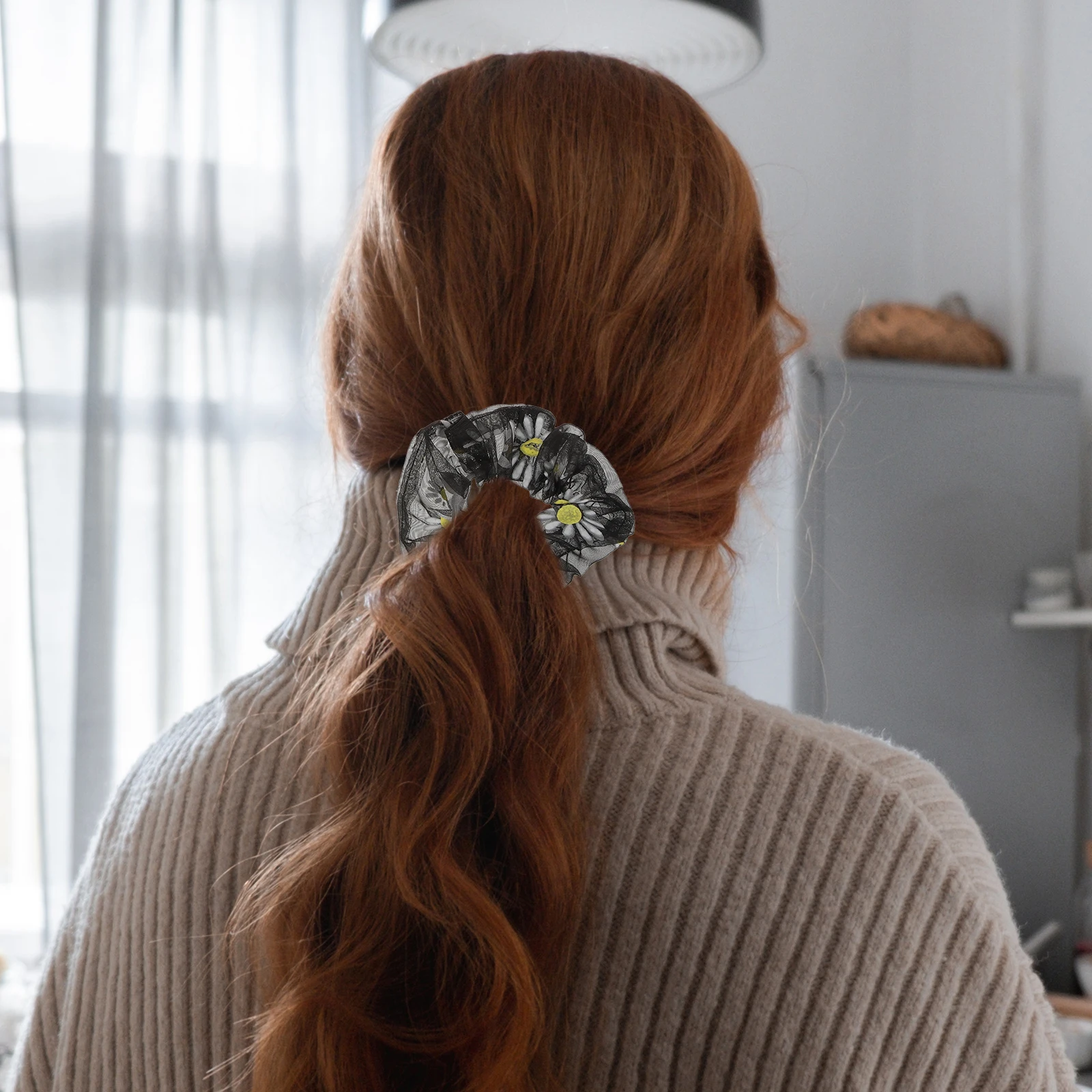 

7pcs Candy Color Flower Hair Accessories Elastic Bands Fashion Rope Gauze Tie Stretch Ties Ponytail Holders For Daily Use