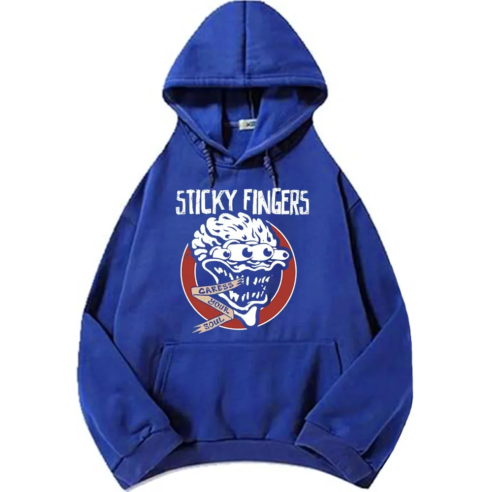 CARESSYOUR الروح هوديس أصابع لزجة STI FI الفرقة الجرافيك بلوزات طويلة الأكمام الشتاء قناع السترة الذكور سوداديراس للجنسين