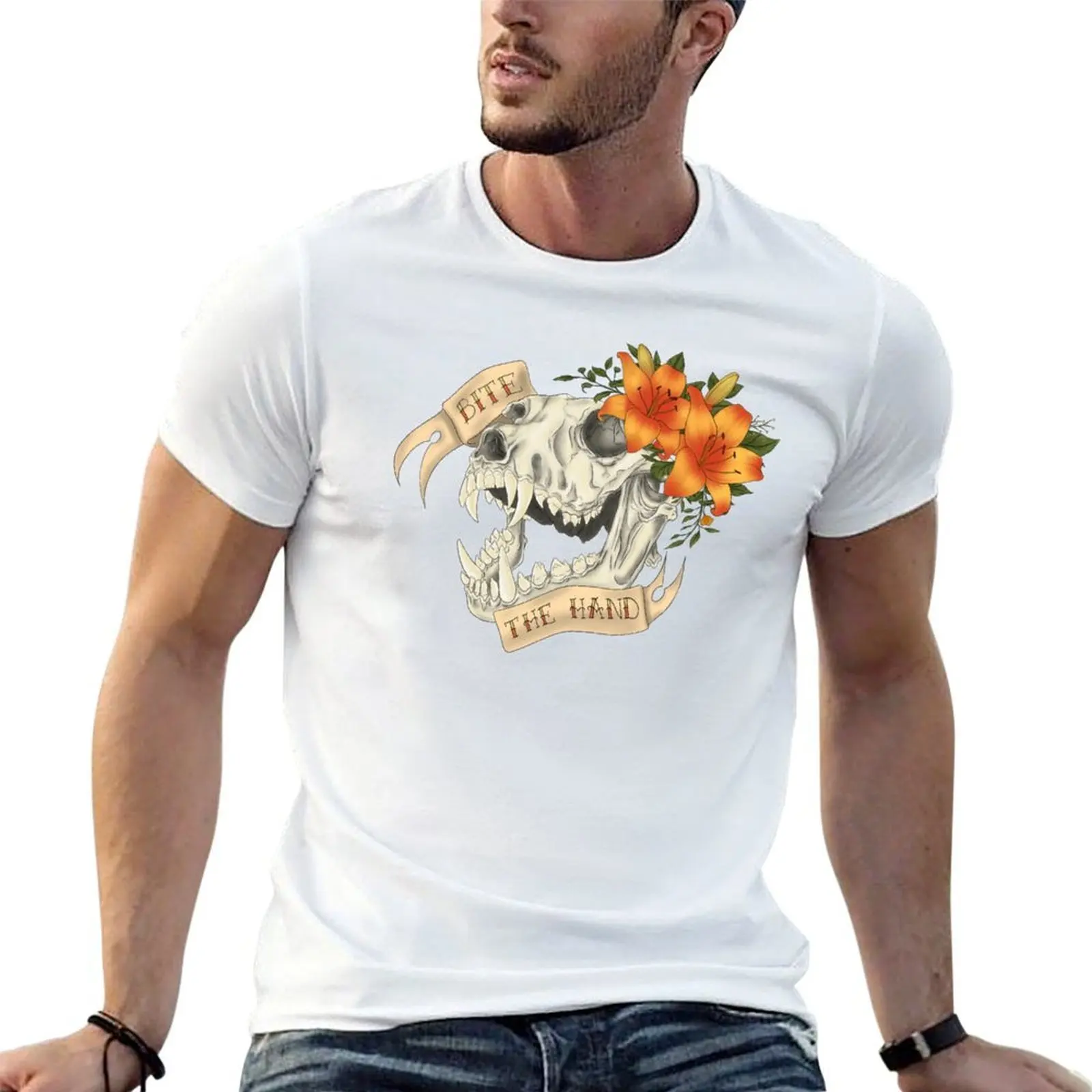 Bite the Hand T-Shirt summer shirt oversize t-shirts man slim fit t shirts for men