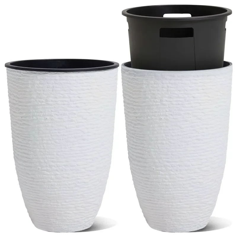 Large Plastic Flower Pot for Indoor and Outdoor Garden Use Durable Inner Planter Container for Home Decor and Planting