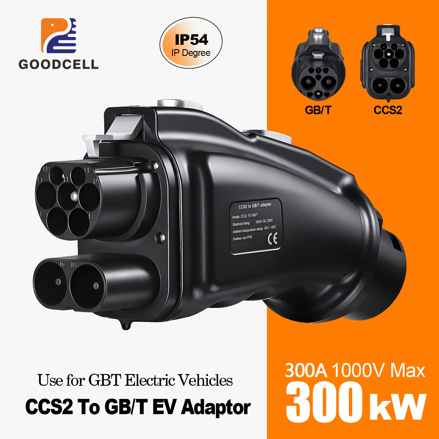GOODCELL 300/400KW 300A CCS2 To GBT Car DC adapter EV Charger Connector Electric Vehicle CCS2 To GBT Adapter for BYD GE3