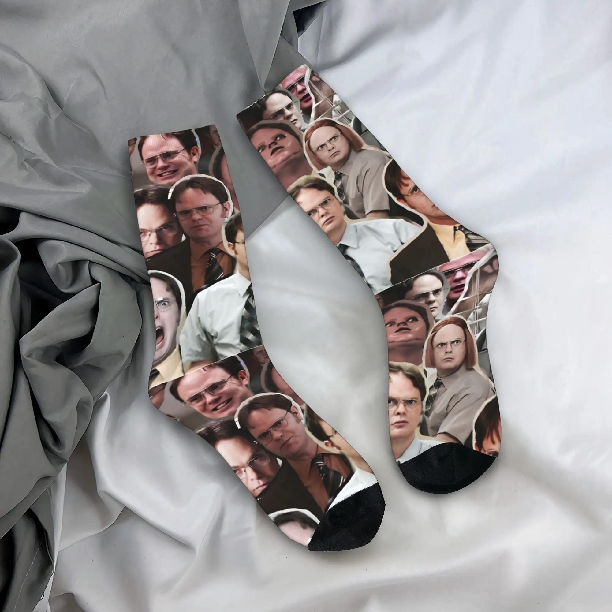 

Носки Dwight Schrute, зимние офисные чулки, элегантные женские и мужские удобные носки, дизайнерские нескользящие носки для скалолазания