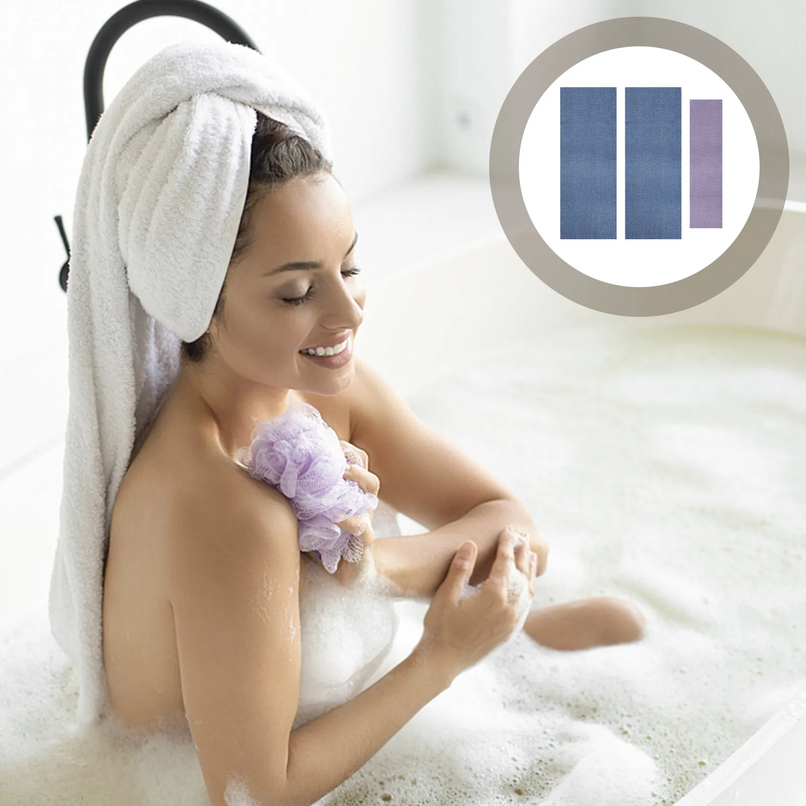 

3Pcs Exfoliating Back Rub Towel Set Premium Microfiber Bath Towels for Body Scrub Shower Dead Skin Removal Back Scrubber Strap