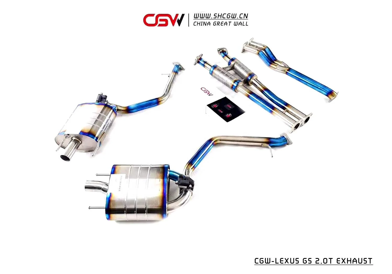 Easy Fitment Active Sound Titanium Performance Exhaust Muffler Tips for  GS300 2.0T MY 2015 With Gesture Valve Control