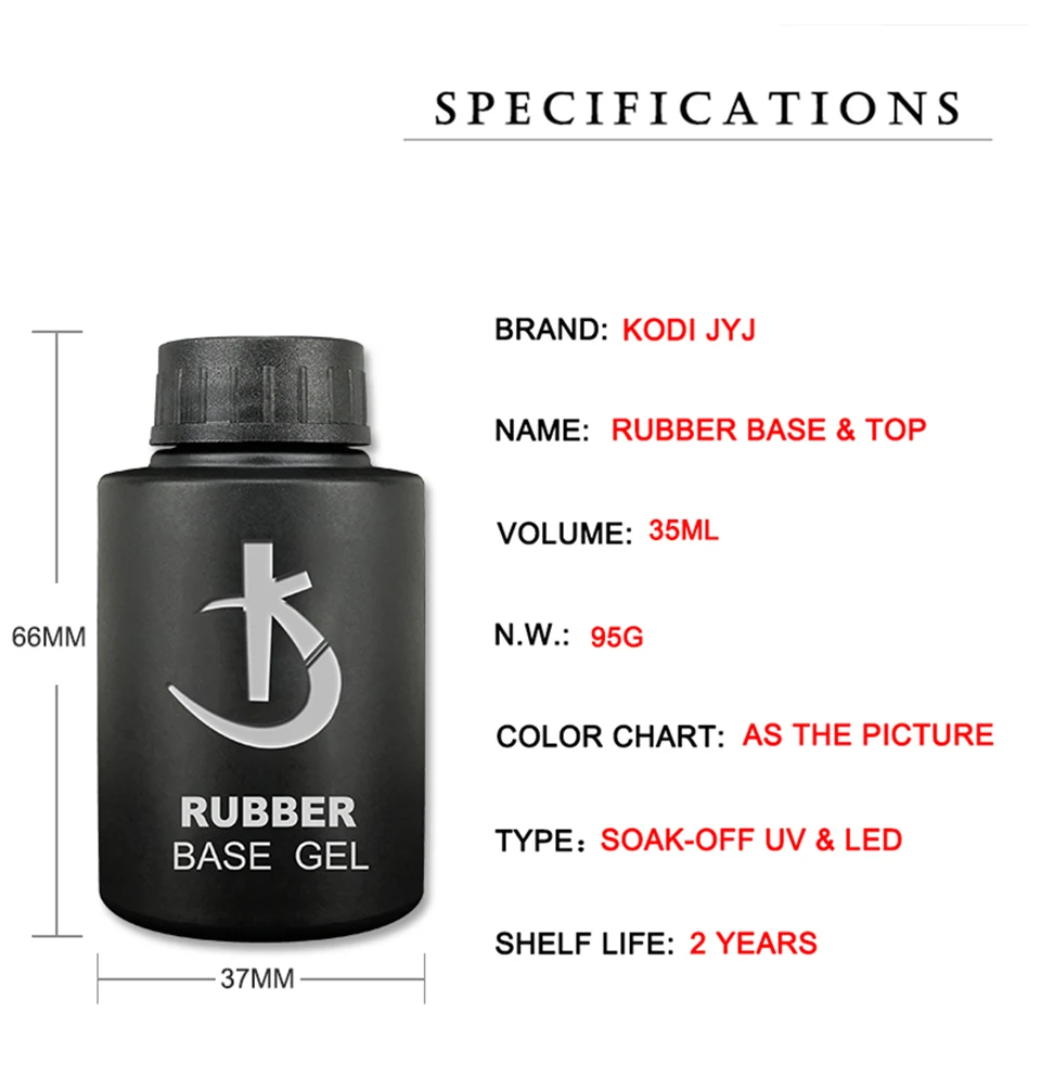KODI JYJ 35ml Nail Rubber Base Coat Y Top Coat Gel Varnishes for Nails Semipermanent UV Gel Polish Nail Art Primer Hybrid Gellak