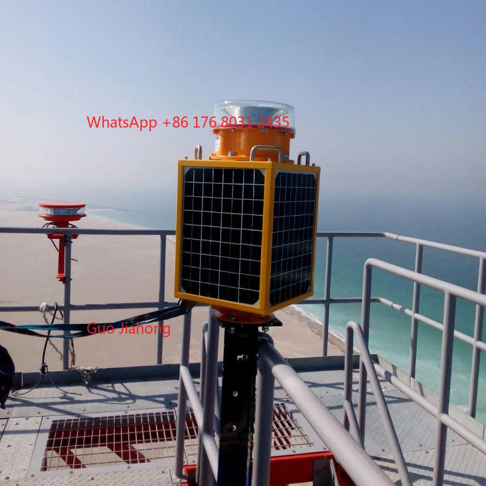 

Led Solar Marine Navigation Lights Portle 12V 24Ah Gel Battery-operated ICAO Medium Intensity Red Flashing Obstruction Light
