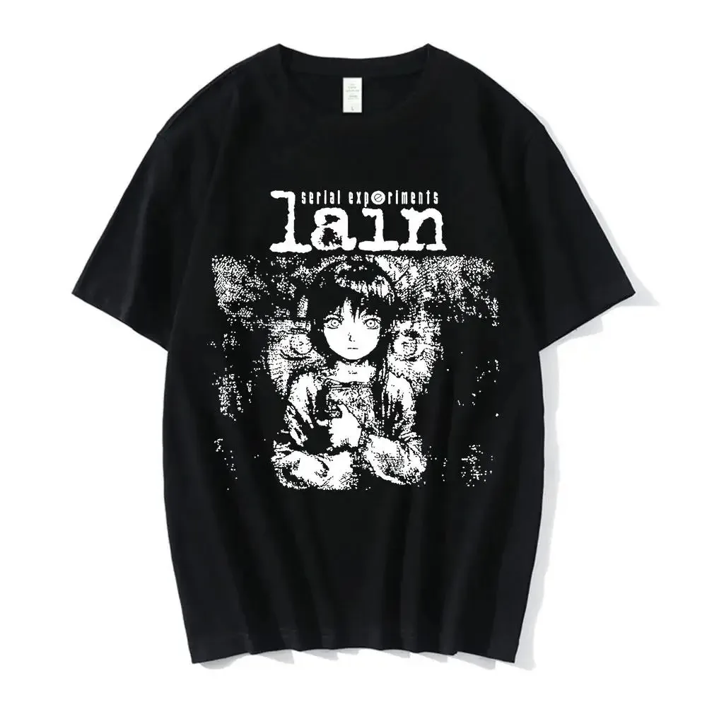 Fashion 2026 Anime Serial Experiments Lain Printed Cotton T-shirt Men's Summer Casual Top Short Sleeve Classic Male Women Tee