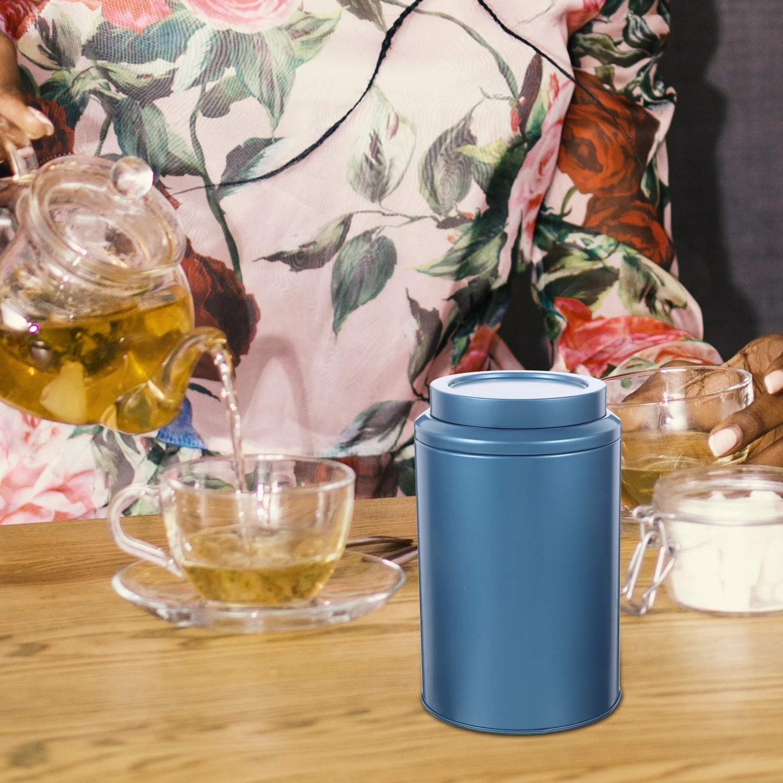 

Tea Canister Airtight Tinplate Container Small Green Loose Leaf Tea Storage Jars With Lid For Kitchen Travel Practical