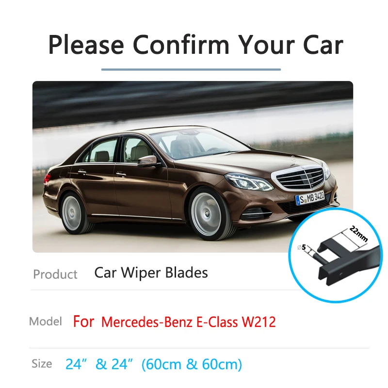 Car Front Wiper Blade for Mercedes Benz E Class 220 250 W212 2010 2011 2012 2013 2014 Cleaning Windscreen Windshield Accessories