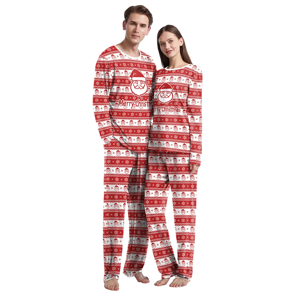 Cat Wear Santa Hat Christmas Pajamas Sets Pajama Party Couple Sleepwear Autumn Family Matching Suit Women New Year Gifts