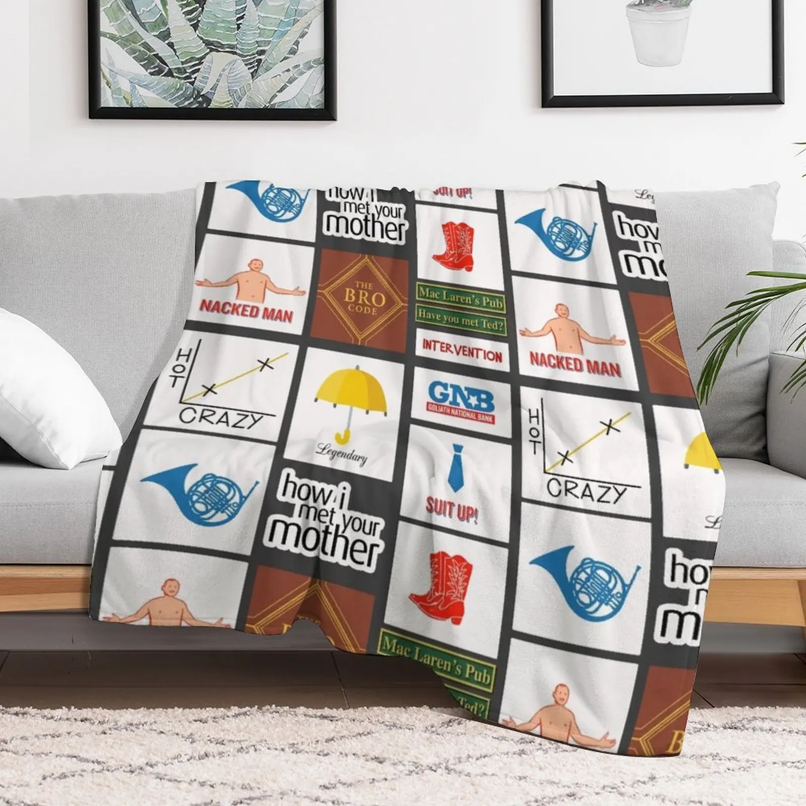 Himym - كيف مع أمك رمي بطانية منقوشة فاخرة وسميكة وسرير ناعم منقوشة #2