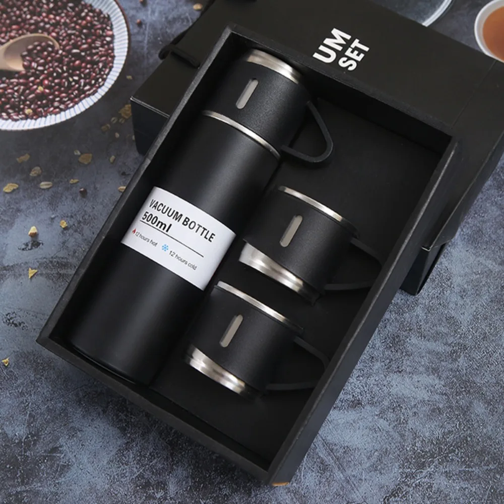 

304 Stainless Steel Insulated Business Thermos Cup Three Lids Gift Set Outdoor Water Cup for Activities