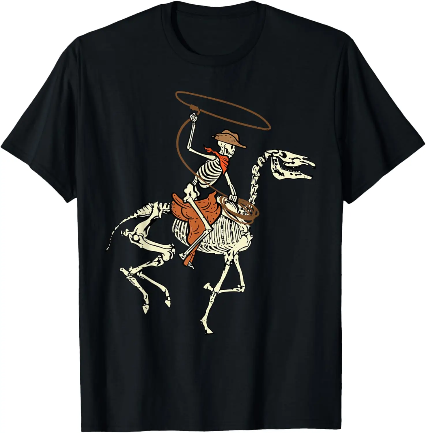 Halloween Cowboy Horse Skeleton Costume Men Boys Kids Women T-Shirt