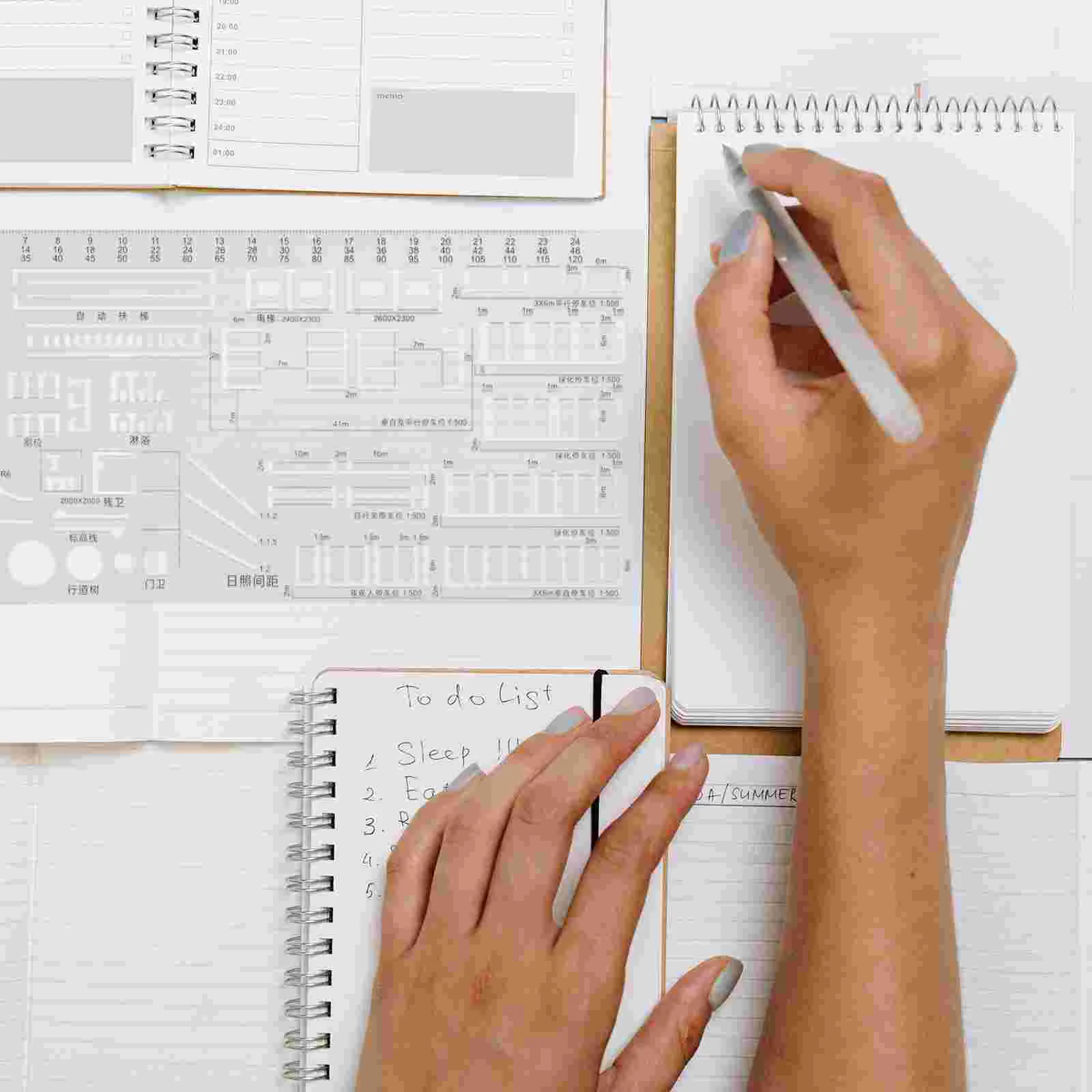 Architectural Drawing Ruler Circle Template for Geometric Measuring Round Drafting Stencils Scale Transparent Plastic