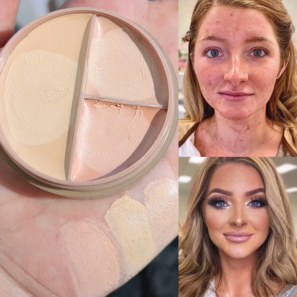 Fond de teint éclaircissant multifonction pour le visage, palette de correcteur imperméable, couvre les marques d'acné, crème de maquillage pour le visage, cosmétique