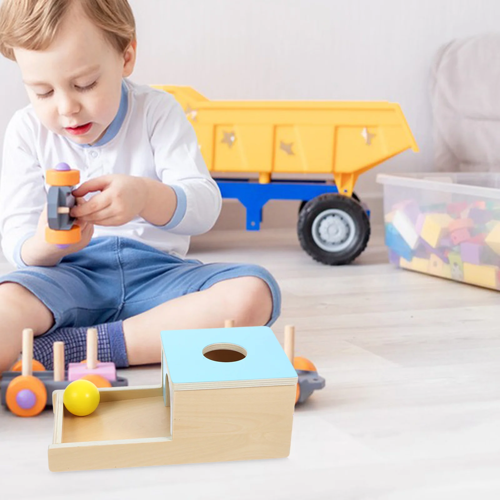 

Wooden Toddler Child Ball Container Kids Motor Skills Early Learning Grasping Teaching Aids Smooth Surface Color Recognition