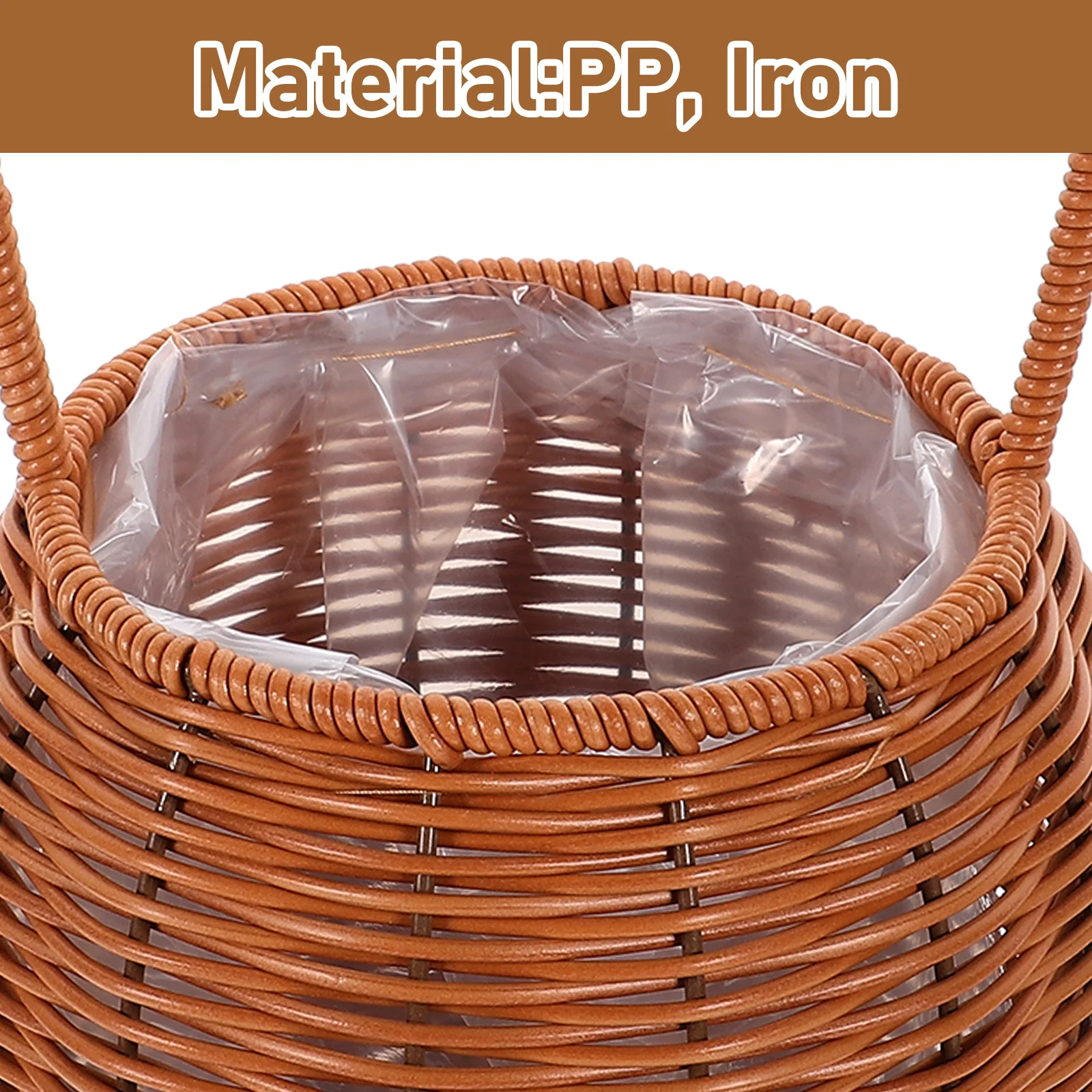 

Handcrafted Woven Picnic Basket Portable Flower Arrangement Storage Wedding Party Banquet Gift Rustic Decorative Multiuse