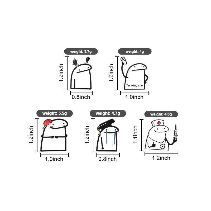 Flork Meme Enamel Pin Cute Cartoon Crying Graduate Nurse Meme Brooch Metal Lapel Badges Accessories Gifts for Friends