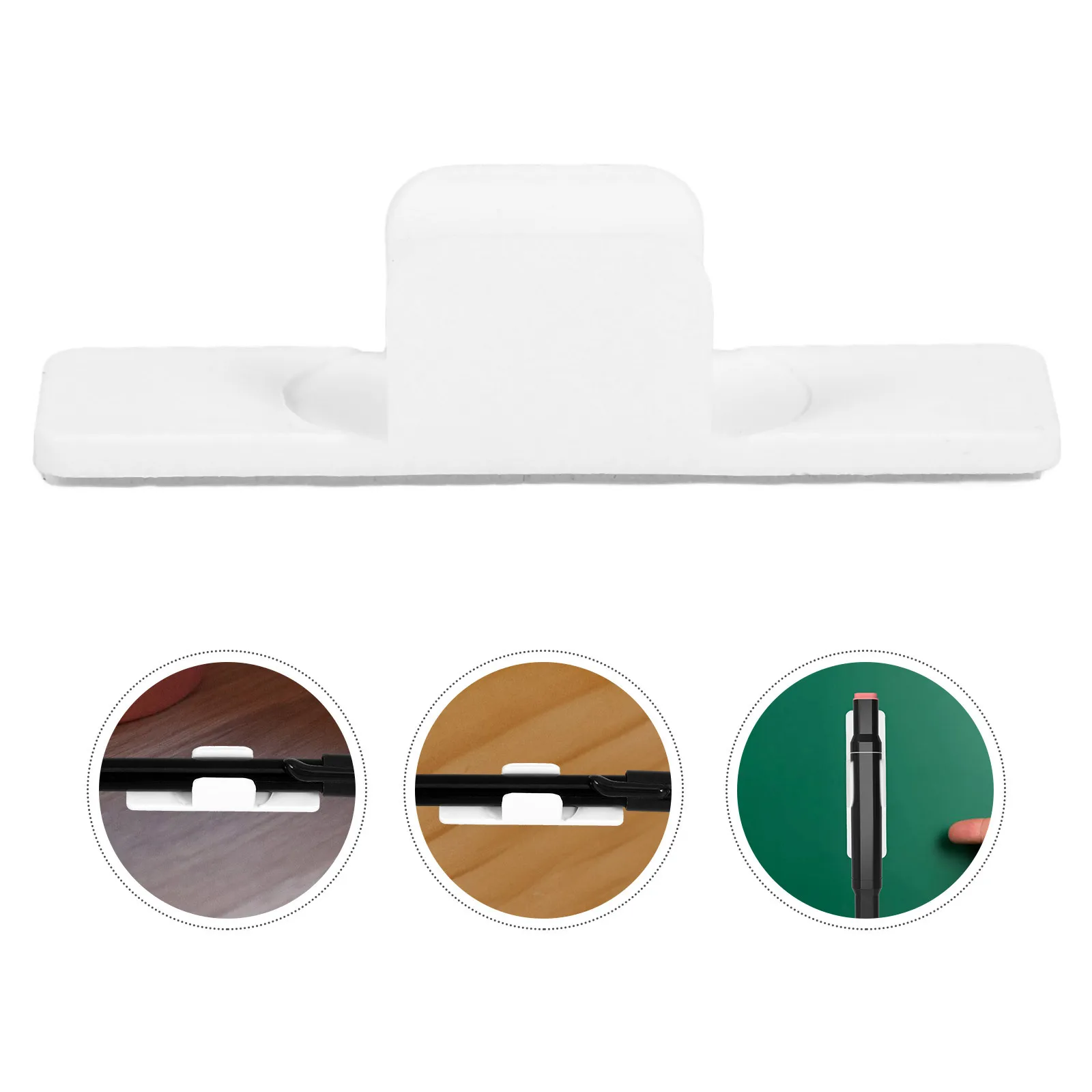 

20Pcs Adhesive Pen Holder Clip Strong Sticky Pen Fixing Clamp for Whiteboard Desk Wall Mount School Office Use