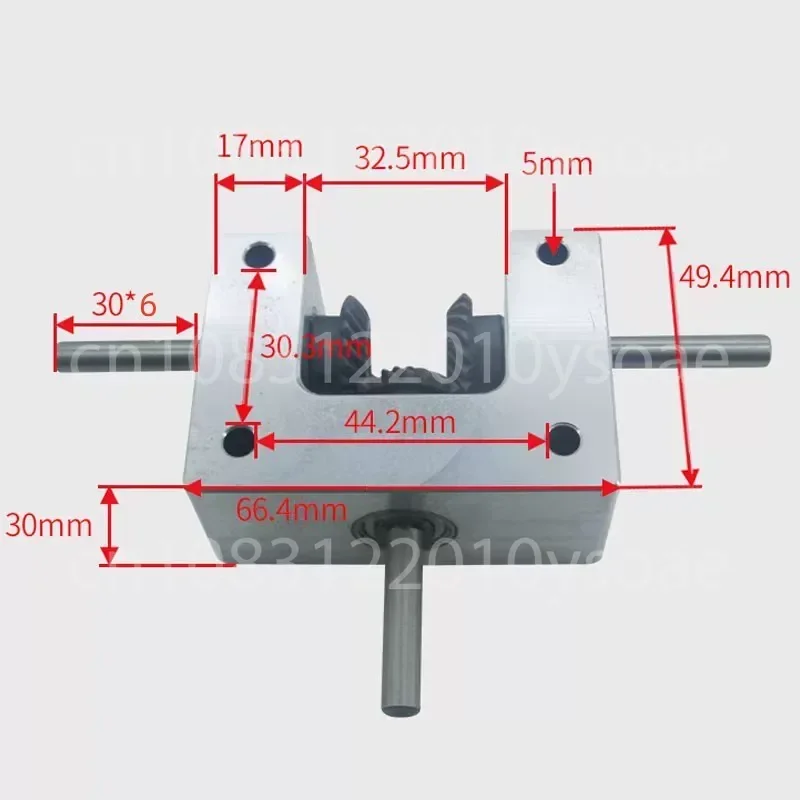 Shaft Diameter 6/8/10mm90-degree Differential Assembly Transmission 1:1 Spiral Bevel Gear Small Dual Output Shaft Converter