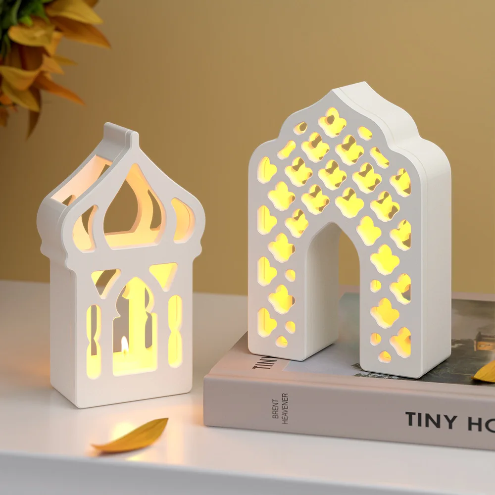 Ramadan Lampshade Cement Concrete Silicone Mold Eid-Al-Fitr Mosque Ornament Gypsum Mould Muslim ‌Lesser Bairam Craft Resin Mold