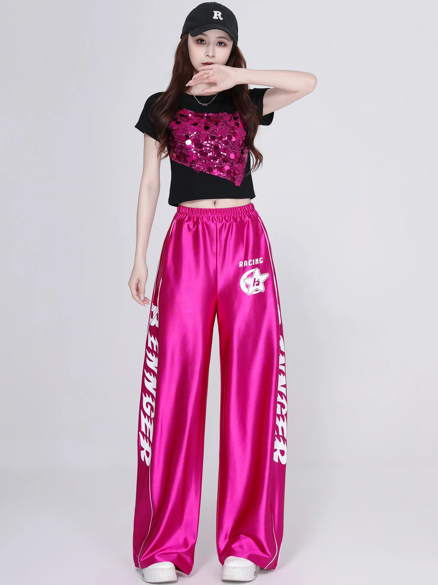 Shiny Sequin Top And Pants Set for Women's Dance Performance Jazz Dance Street Dance Fashionable Two-Piece Suit