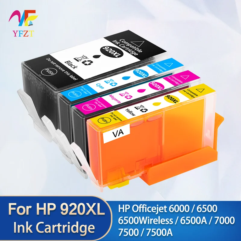 

For HP920 920XL BK Black C M Y Ink Cartridge Compatible for HP OfficeJet 6000/6500/6500Wireless/6500A/7000/750 /7500A Printer