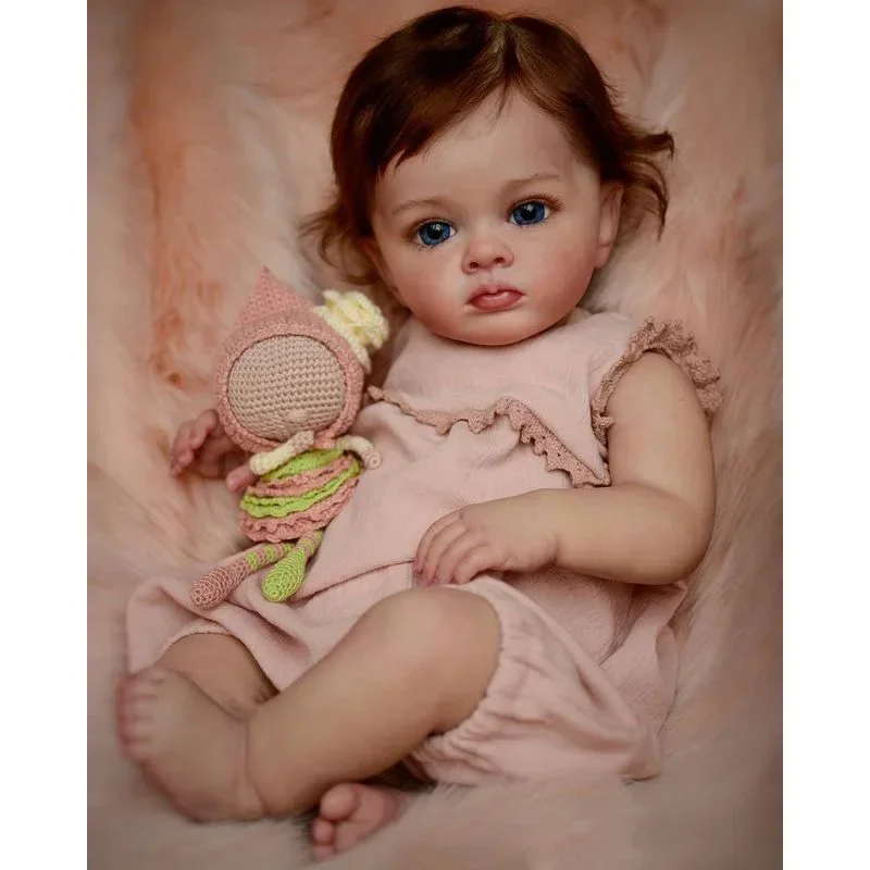 

NPK 60CM Finished Reborn Toddler Girl Doll Tutti Hand Paint Doll High Quality 3D skin multiple Layers Painting Visible Veins