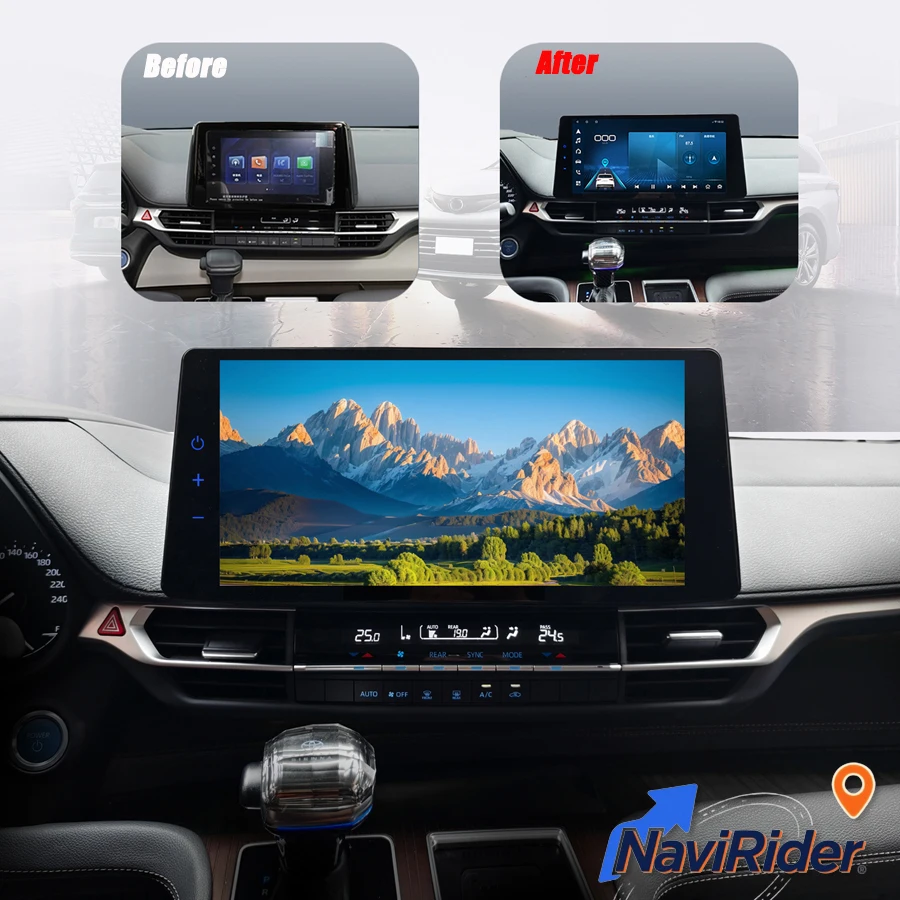 13.3inch Android  Multimedia Head Unit For Toyota Sienna Granvia 2021 2022 2023 Stereo Car Wireless Carplay GPS Navigation Audio