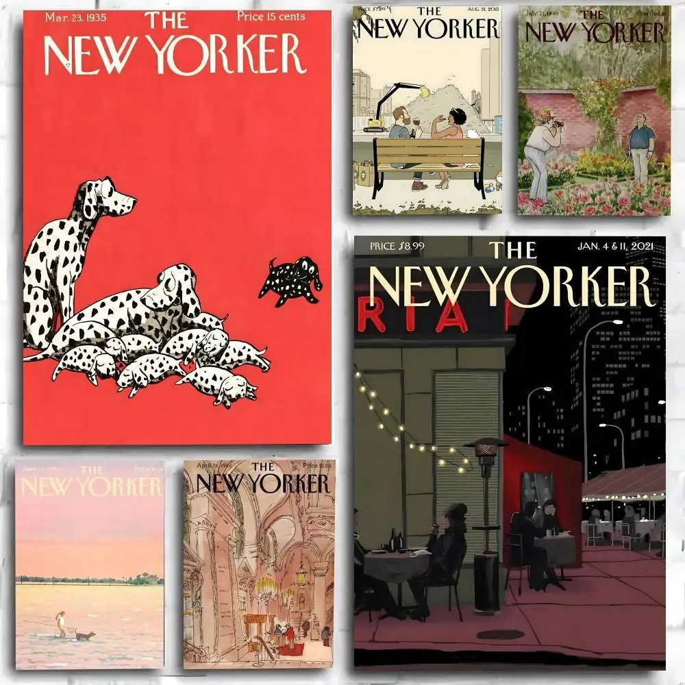 The New Yorker Magazine Print Movie Sticky   Poster and Prints Wall Art Pictures for Modern Bedroom Game Room Home Decor