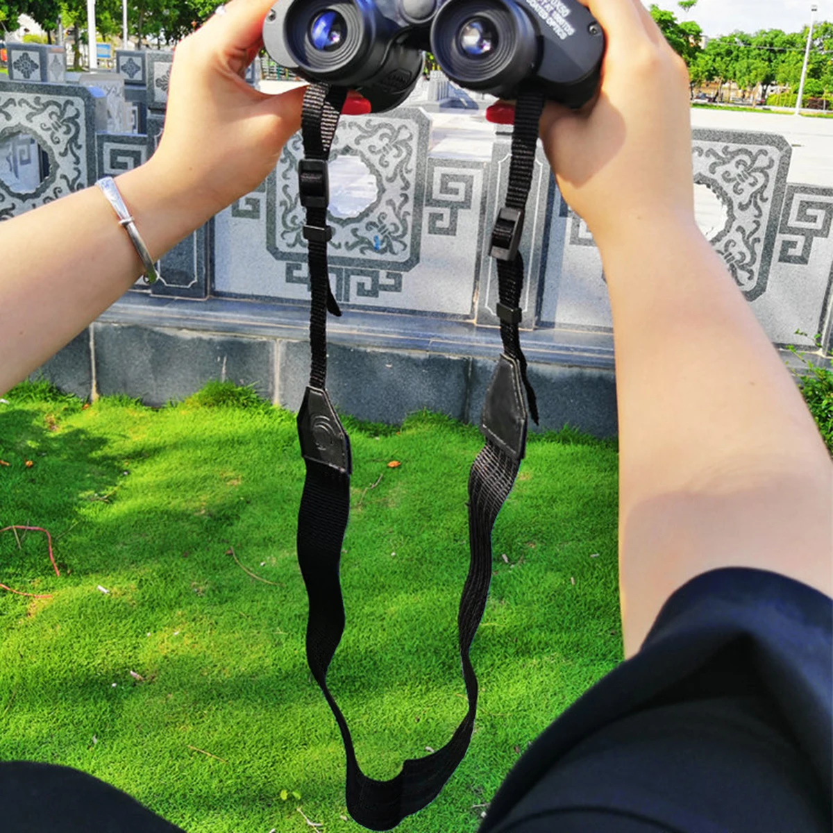 

2pcs Telescope Lanyard Widened Strap Neck Strap For Phone Camera Shoulder Neck Lanyard Camera Certificate Black