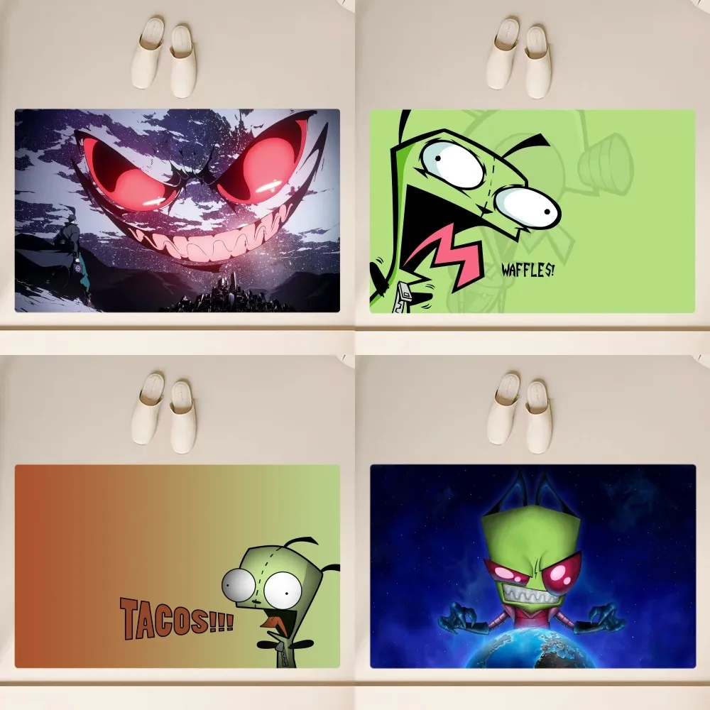 Cartoon Invader Zim Floor Mat  Anti-Slip Bathroom Kitchen Bedroom Living Room Entrance Rug Home Decor