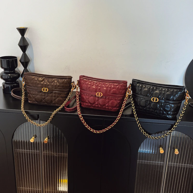 

Новая модная женская сумка через плечо с молнией, стильная сумка-кроссбоди с цепочкой, классическая элегантная женская сумка.