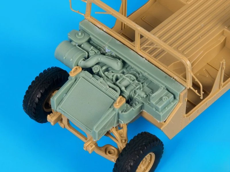 Maßstabsgetreues Modellbausatz aus Druckgussharz im Maßstab 1:35, Militär-Jeep M 1025-Motor (ohne Fahrzeug), unmontiert und unlackiert